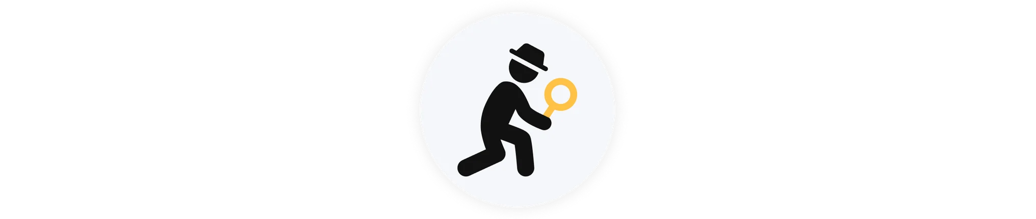 Ícone de uma pessoa investigando